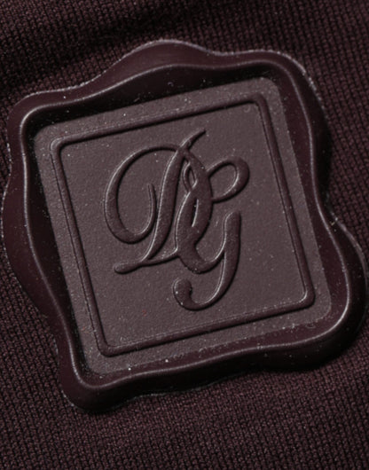 Dolce & Gabbana Brown Logo Plaque Cotton Crew Neck T-shirt