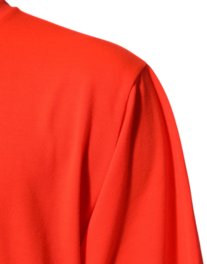 Dolce & Gabbana Neon Orange Polyester Men Crew Neck T-shirt