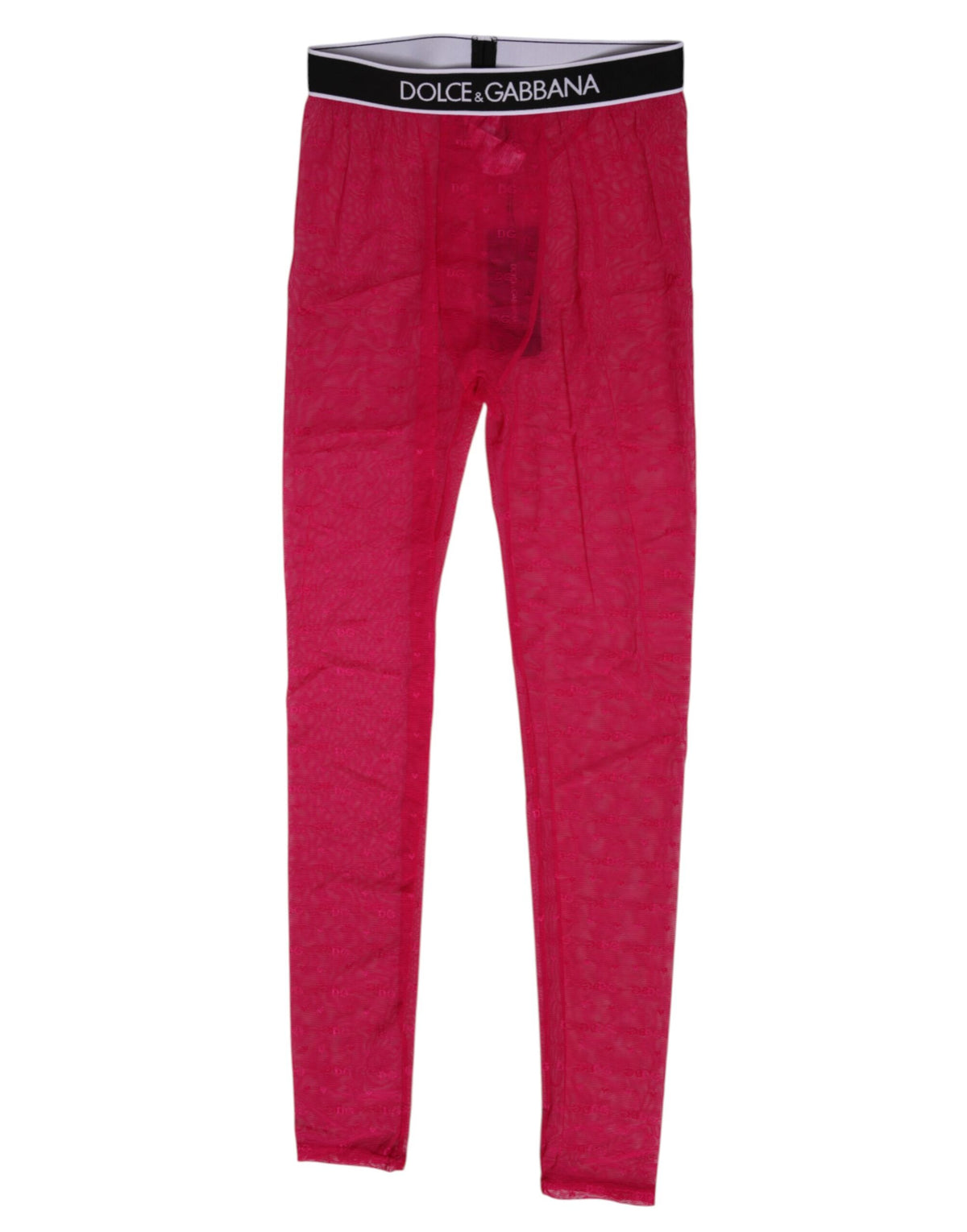 Dolce & Gabbana Women's Leggings Mid Rise Nylon Polyamide & Lace Activewear - Fuchsia