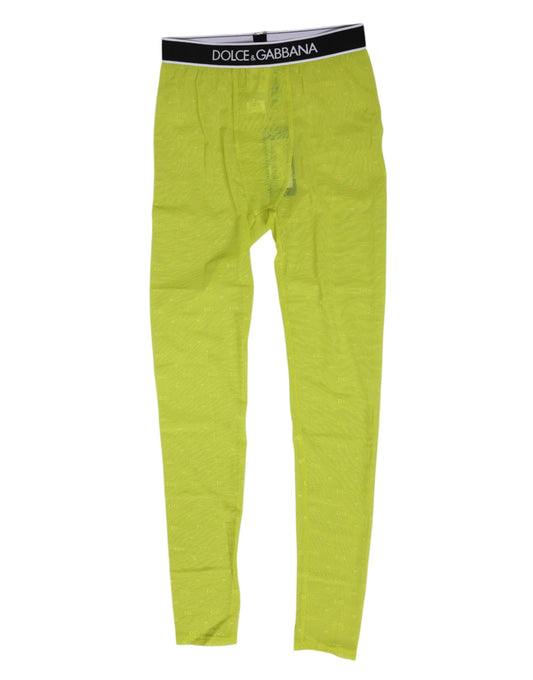 Dolce & Gabbana Women's Leggings Polyamide Nylon & Lace Activewear - Green Patterned