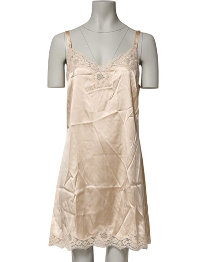 Dolce & Gabbana Women's Cotton Silk Nylon & Lace Nightgown - Cream Nude