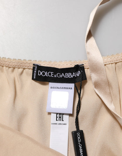 Dolce & Gabbana Women's Cotton Silk Nylon & Lace Nightgown - Cream Nude