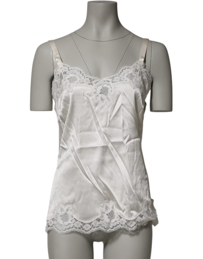 Dolce & Gabbana Women's Polyamide Lace Cotton & Silk Pajamas - White Floral