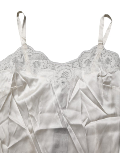 Dolce & Gabbana Women's Polyamide Lace Cotton & Silk Pajamas - White Floral