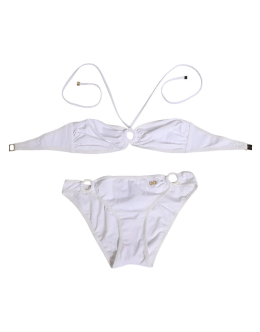 Dolce & Gabbana Crisp Women's Stretch Polyamide Bikini - White Signature
