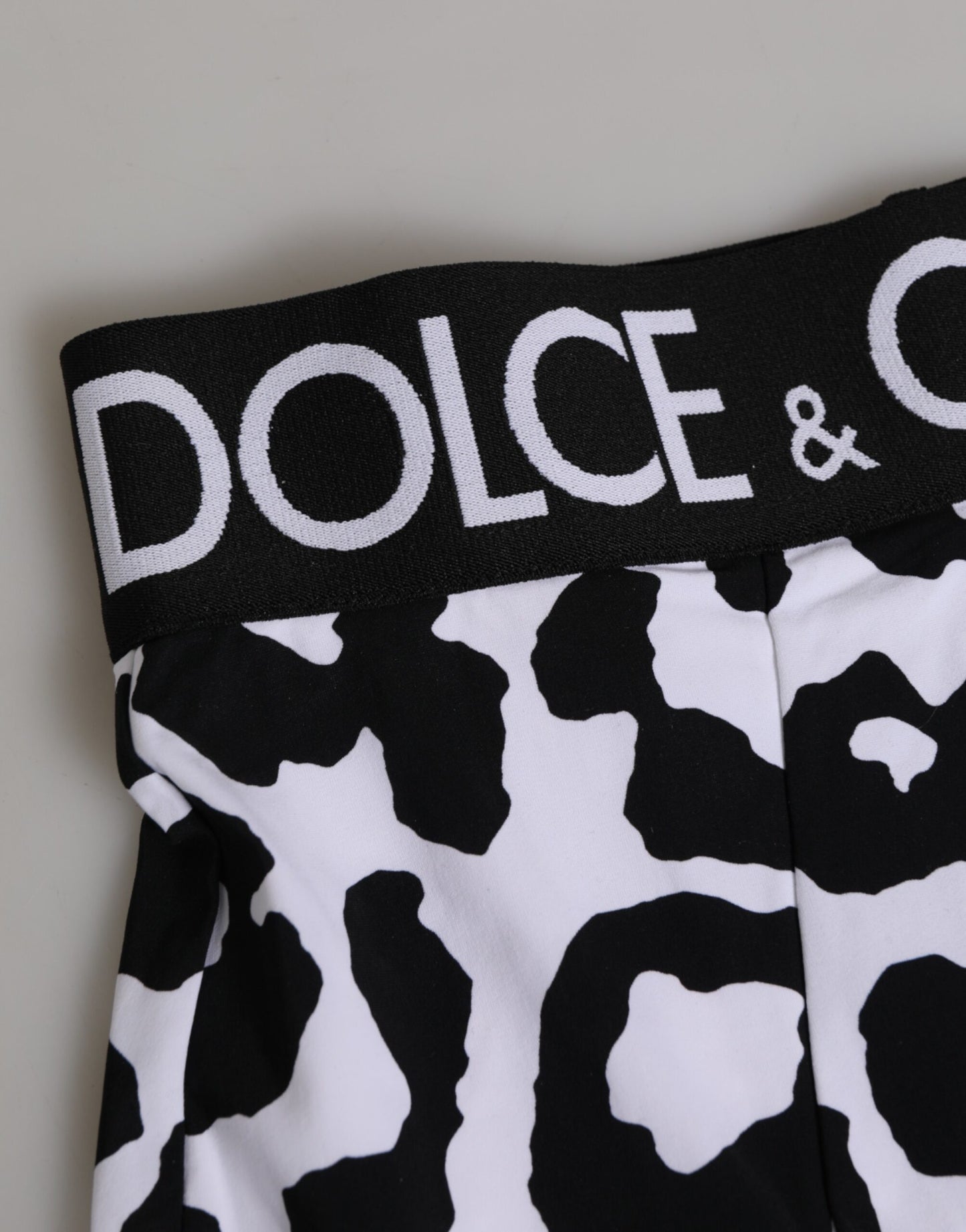 Dolce & Gabbana White Leopard Nylon High Waist Girdle Underwear