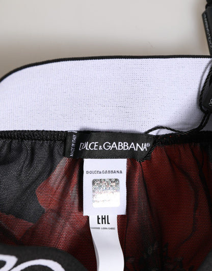 Dolce & Gabbana Women's High Rise Polyamide & Silk Underpants Briefs - Black Floral Print