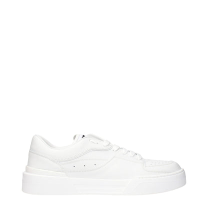 Dolce & Gabbana White Leather Low Tops