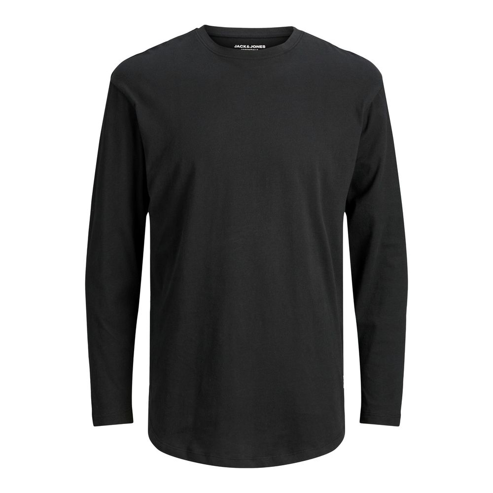 T-Shirt by Jack Jones for men in cotton black showcases a unassuming silhouette, artfully detailed with a refined and unassuming for a sophisticated, contemporary look.