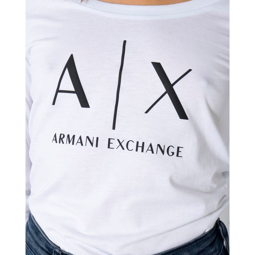 T-Shirt by Armani Exchange for women in cotton white features a plush silhouette, showcasing a sophisticated and for a truly plush finish.