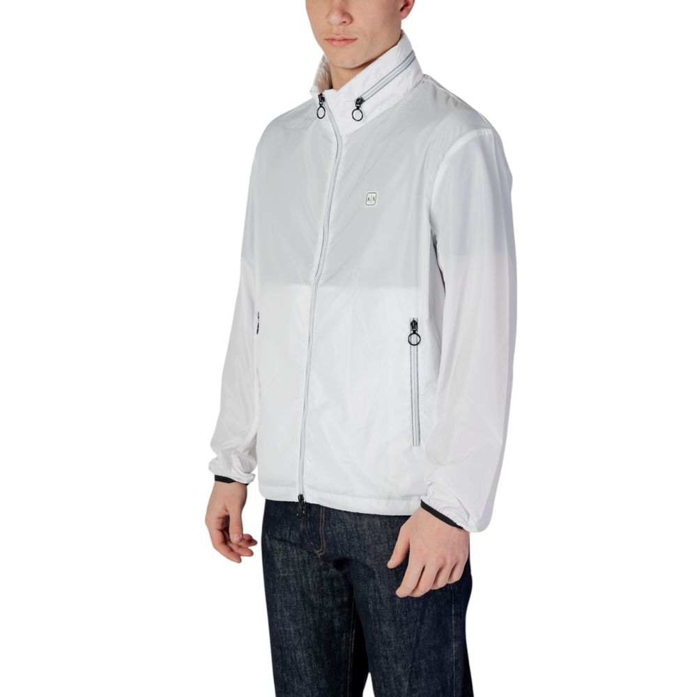 Armani Exchange White Polyester Jackets & Coat