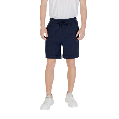 Hugo Boss Blue Cotton Bermuda