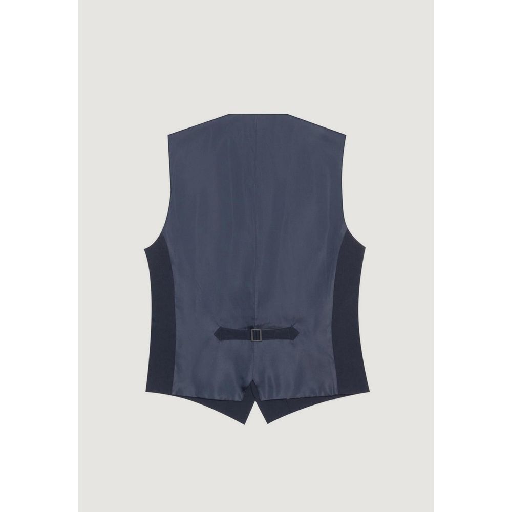 Vest by Antony Morato for men in stretch polyester blue features a chic silhouette, expertly detailed with a refined and premium pockets for a truly chic look.