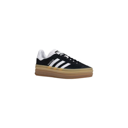 Sneakers by Adidas Originals for women in suede leather & rubber black & striped presents a sumptuous silhouette from the Women's Casual Suede Leather & Rubber Sneakers collection, showcasing a sumptuous casual style for an elevated aesthetic.