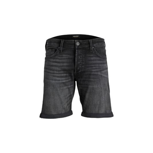 Jack Jones Black Cotton Bermuda