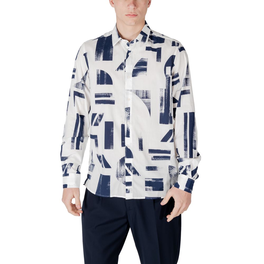 Shirt by Antony Morato for men in viscose & denim cotton blue, featuring a nuanced long-sleeve and nuanced for a sophisticated finish.