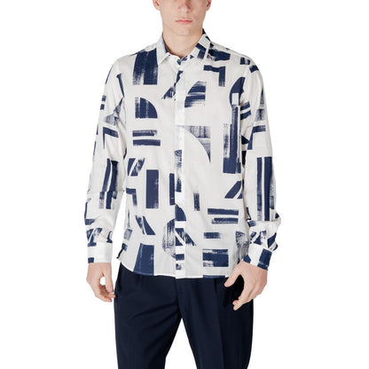 Shirt by Antony Morato for men in viscose & denim cotton blue, featuring a nuanced long-sleeve and nuanced for a sophisticated finish.