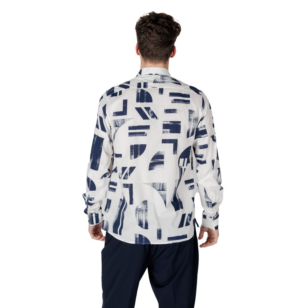 Shirt by Antony Morato for men in viscose & denim cotton blue features an architectural silhouette with a refined and elegant for a architectural look.