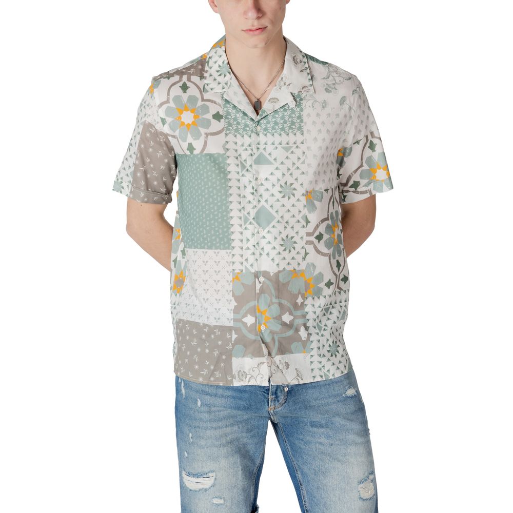 Shirt by Antony Morato for men in cotton & viscose green & floral features an polished silhouette, showcasing a sophisticated and detail for a truly polished finish.