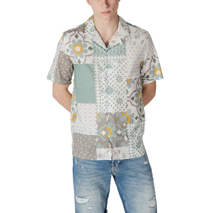 Shirt by Antony Morato for men in cotton & viscose green & floral features an polished silhouette, showcasing a sophisticated and detail for a truly polished finish.