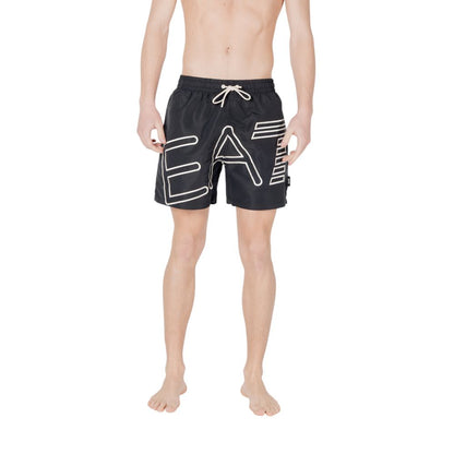 EA7 Emporio Armani Black Polyester Swim Short