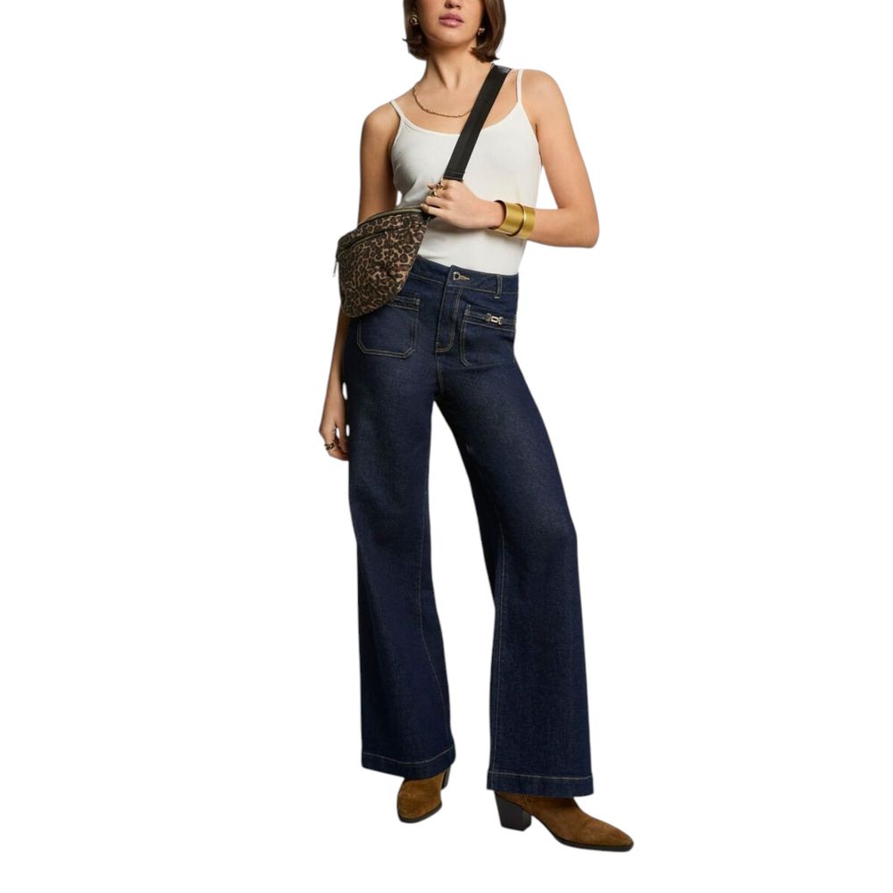 Morgan De Toi Cream Cotton Tank Top