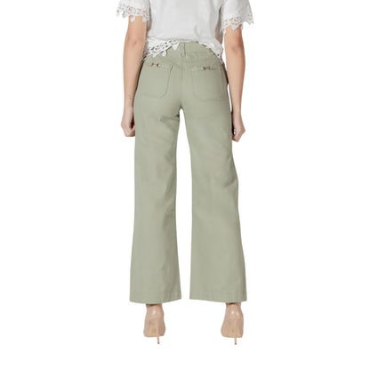 Jeans by Morgan De Toi for women in denim cotton green features a refined silhouette with a refined relaxed-fit & wide, defined by a and a refined long for a refined finish.