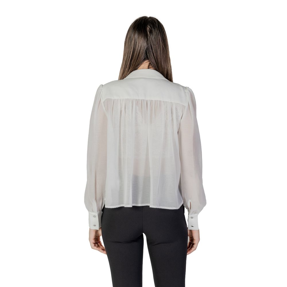 Shirt by Morgan De Toi for women in polyester white features an polished silhouette, showcasing a sophisticated and detail for a truly polished finish.