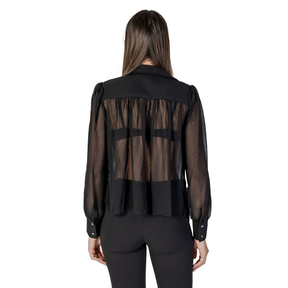 Shirt by Morgan De Toi for women in polyester black showcases a sublime silhouette, artfully detailed with a sublime and for a sophisticated, sublime finish.