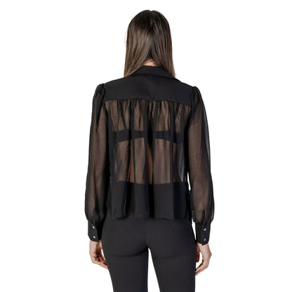 Shirt by Morgan De Toi for women in polyester black showcases a sublime silhouette, artfully detailed with a sublime and for a sophisticated, sublime finish.