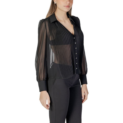 Shirt by Morgan De Toi for women in polyester black features an architectural silhouette with a refined and elegant for a architectural look.