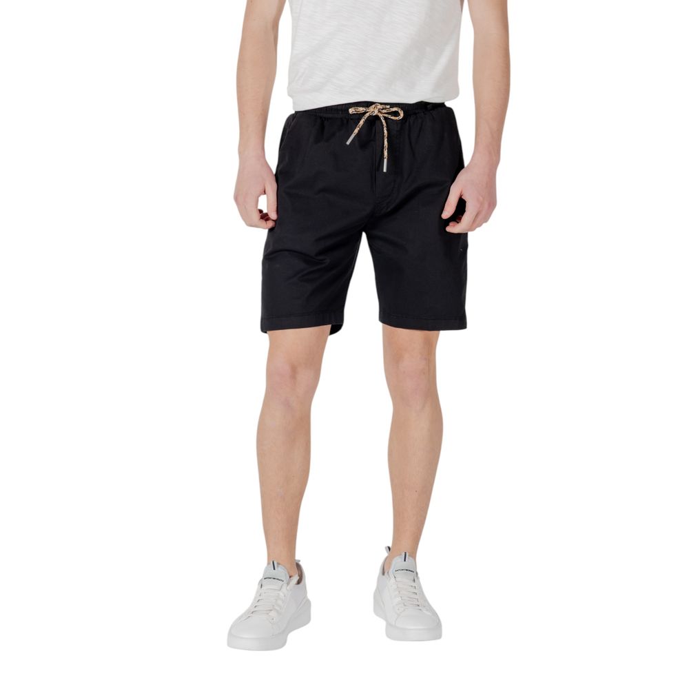 Gianni Lupo Black Cotton Bermuda