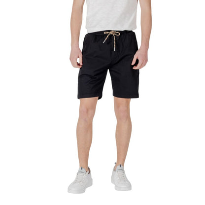 Gianni Lupo Black Cotton Bermuda