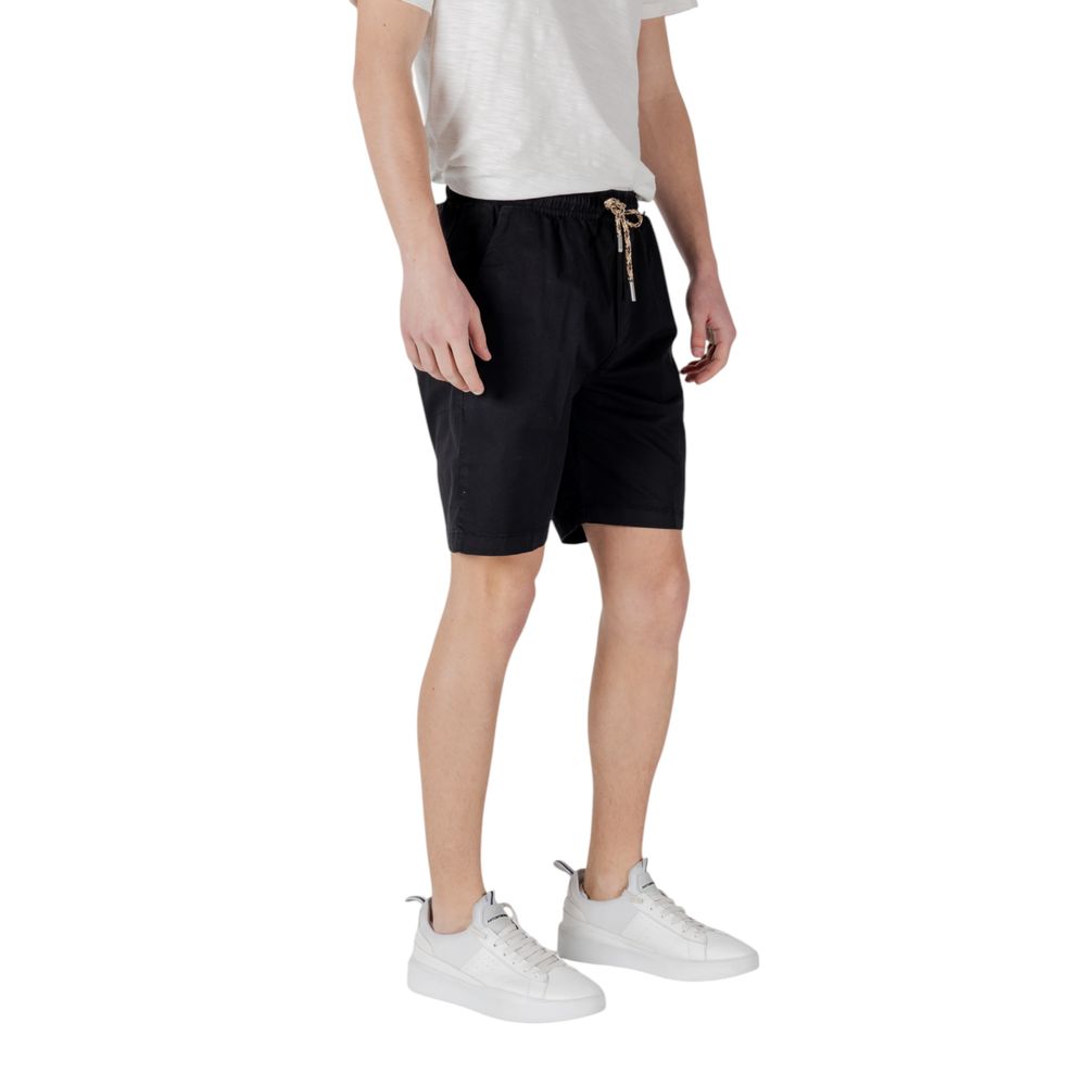 Gianni Lupo Black Cotton Bermuda