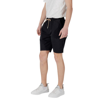 Gianni Lupo Black Cotton Bermuda