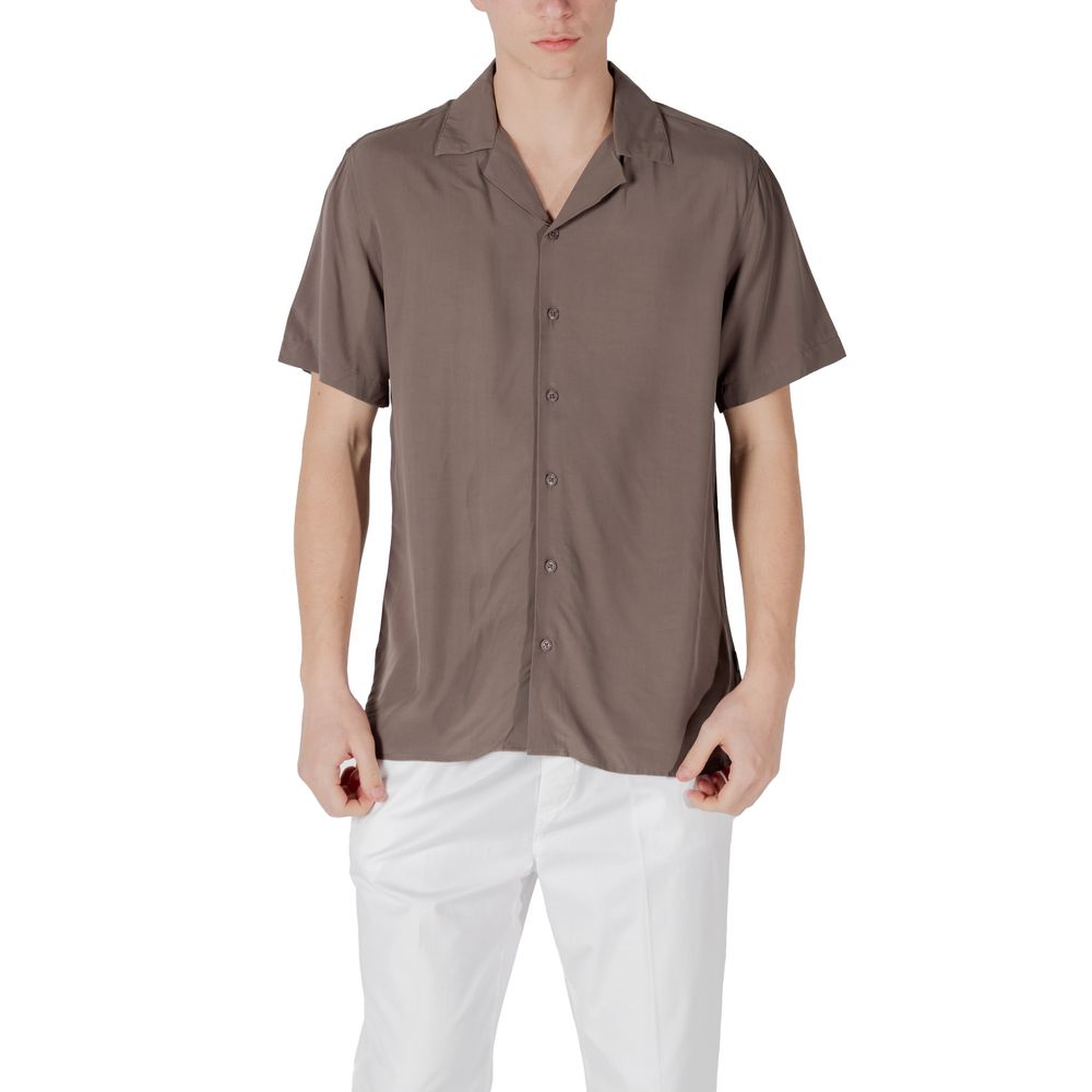 Gianni Lupo Brown Viscose Shortsleeve
