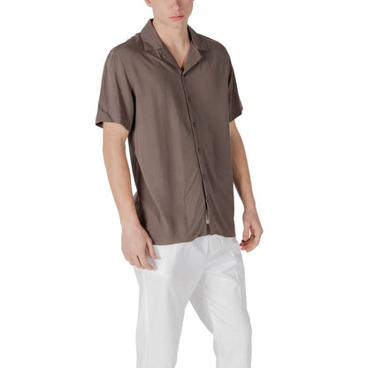 Gianni Lupo Brown Viscose Shortsleeve