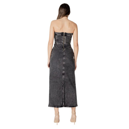 ICHI Black Cotton Midi