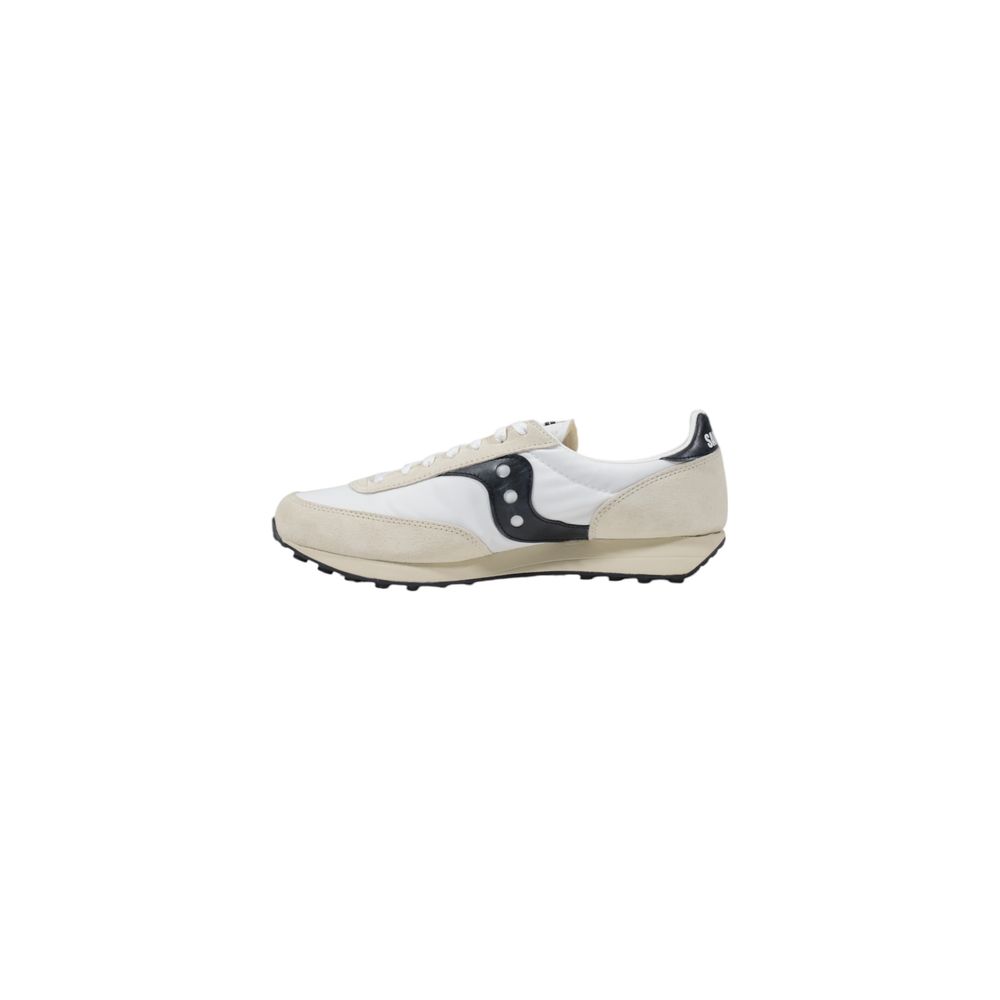 Sneakers by Saucony for men in synthetic leather black & white features an sumptuous silhouette, showcasing the premium Men's Casual Synthetic Leather Sneakers in a sumptuous casual style that offers a sumptuous finish for refined style.