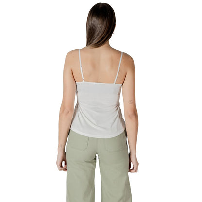 Tank Top by Morgan De Toi for women in modal & polyester white showcases a perennial silhouette, artfully detailed with a design and a perennial .