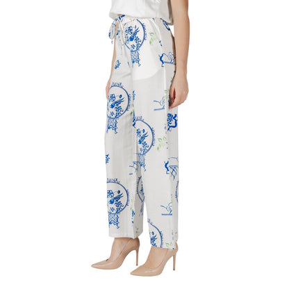 ICHI White Viscose Pant