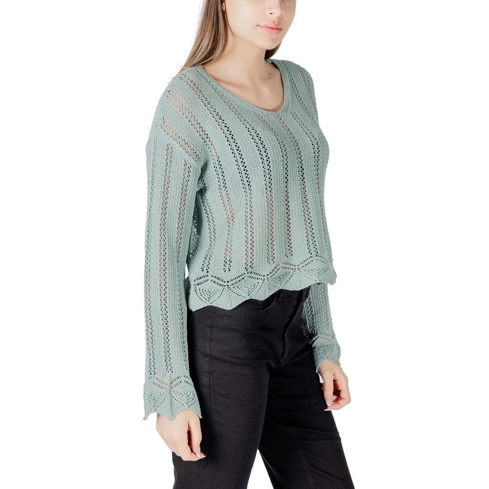 Sweatshirt by Only for women in cotton polyester turquoise features an magnificent silhouette, showcasing a sophisticated v-neck neckline and detail for a truly magnificent finish.