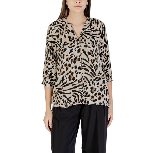 ICHI Beige Viscose Shirt