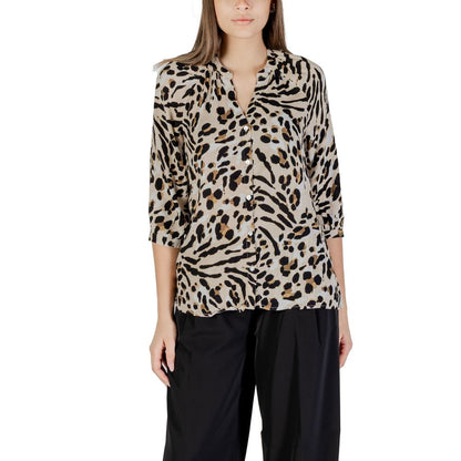 ICHI Beige Viscose Shirt