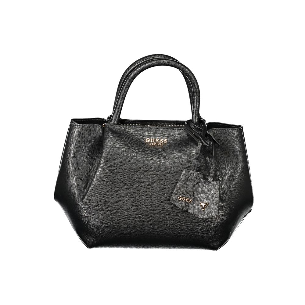 Handbag by Guess Jeans for women in polyethylene black features a refined silhouette, showcasing a secure snap & zipper, organized built-in-compartments, and versatile shoulder-strap, adjustable-strap & handle for a refined finish.