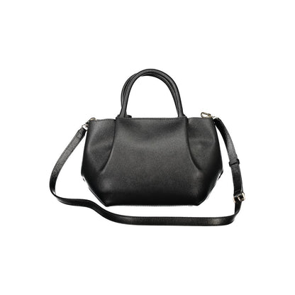 Handbag by Guess Jeans for women in polyethylene black features a signature silhouette, showcasing a secure snap & zipper and signature built-in-compartments with versatile shoulder-strap, adjustable-strap & handle for a sophisticated look.