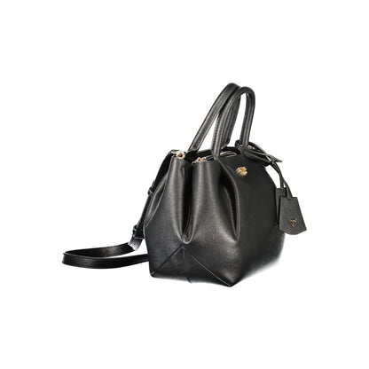 Handbag by Guess Jeans for women in polyethylene black features an refined silhouette, showcasing a secure snap & zipper, ample built-in-compartments, and versatile shoulder-strap, adjustable-strap & handle for a sophisticated refined aesthetic.
