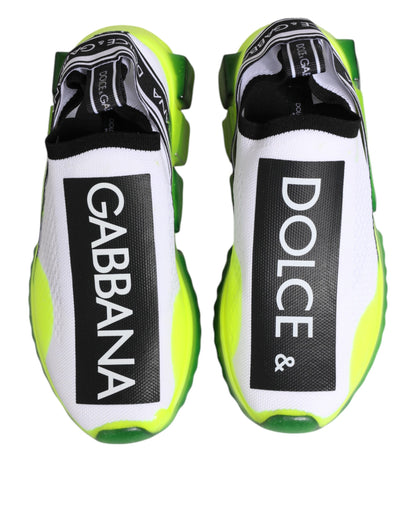 Dolce & Gabbana Women's Low Top Slip On Chunky Polyester Viscose Polyamide & Cotton Sneakers - Black White Signature