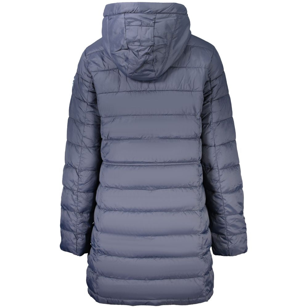 Hooded Windbreaker Jacket by Pepe Jeans for women in polyamide blue & signature features an stylish silhouette, showcasing a sophisticated hooded neckline and performance-driven pockets, hooded & windproof for a premium, stylish look.