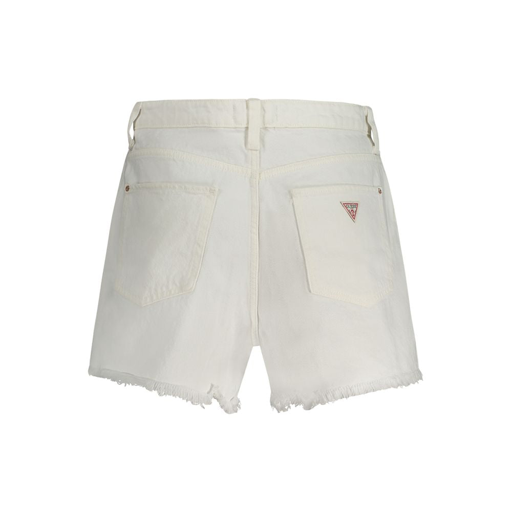 Short Trousers by Guess Jeans for women in cotton white features an effortless chic silhouette, meticulously tailored with a sophisticated , short, and for a effortless chic finish.